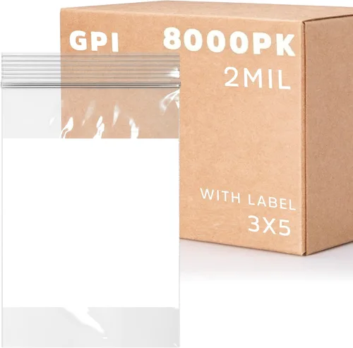 Vista 18 de GPI - Mini bolsas con cremallera de 1 x 1 pulgada, paquete de 100 bolsas de plástico transparente con cierre con cremallera con bloque blanco