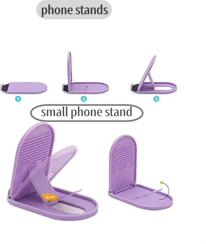 Vista 6 de Prettyia Soporte plegable portátil para teléfono Ángulo ajustable, compatible con iPhone y otros teléfonos móviles y tabletas de 4 pulgadas