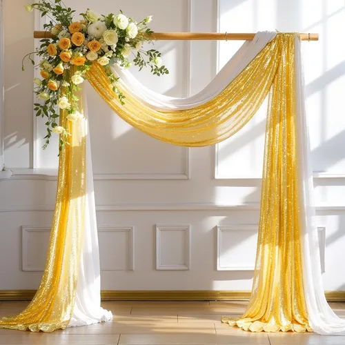 Vista 13 de Cortinas de telón de fondo transparentes para arco de boda de 28 pulgadas x 19 pies Negro