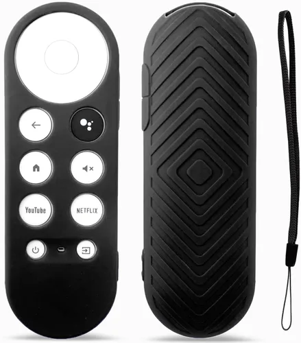 Vista 9 de Paquete de 2 fundas para control remoto brillante compatibles con Chromecast con control remoto de voz Google TV 4K 2020 / HD 2022 – Funda