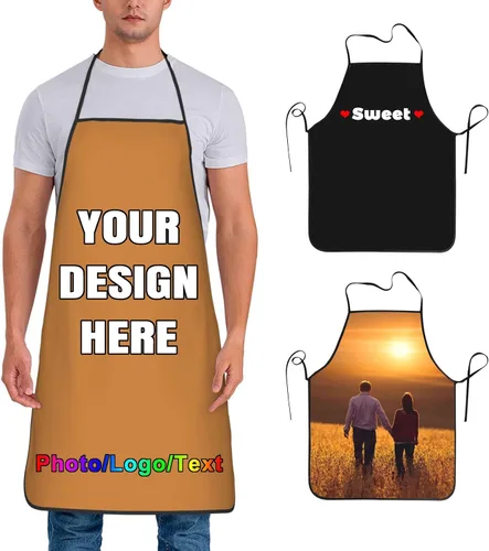 Vista 46 de Delantal de chef personalizado para hombres y mujeres, para cocinar, con nombre, logotipo, foto, regalos de cocina para familiares y amigos