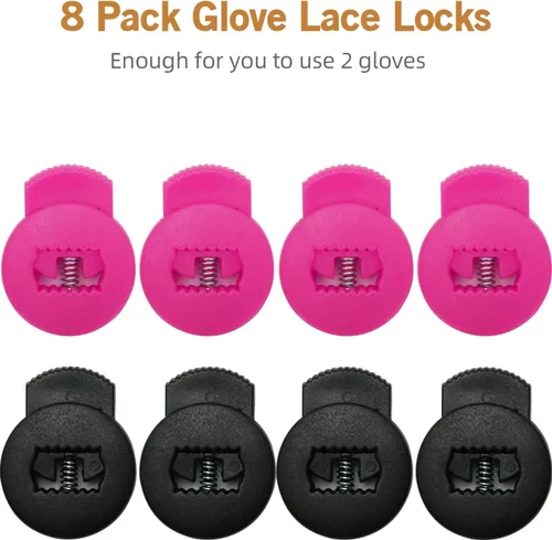 Vista 4 de AliBall Glove Locks - Juego de 8 cerraduras de encaje para guantes, nunca más necesitarás nudos, se adapta a todos los guantes de béisbol y sóftbol
