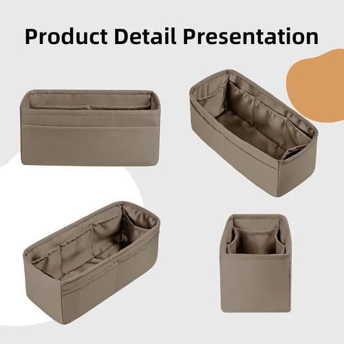 Vista 7 de DGAZ Organizador de bolso, organizador de bolsas de seda, bolso de lujo y moldeador de bolsas para Lindy 19263034 (gris Etoupe, LD26)