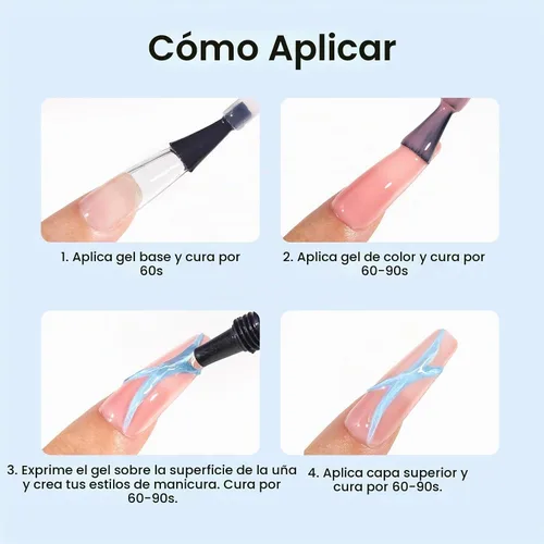 Vista 5 de Beetles - Esmalte de uñas en gel 3D, 3 en 1, esmalte de uñas transparente sin limpiar, pegamento para arte de uñas con diamantes de imitación