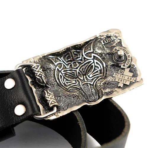 Vista 6 de Belt buckle Fenrir Wolf, Handmade Old Norse Scandinavian viking mithology werewolf solid German silver belt buckle