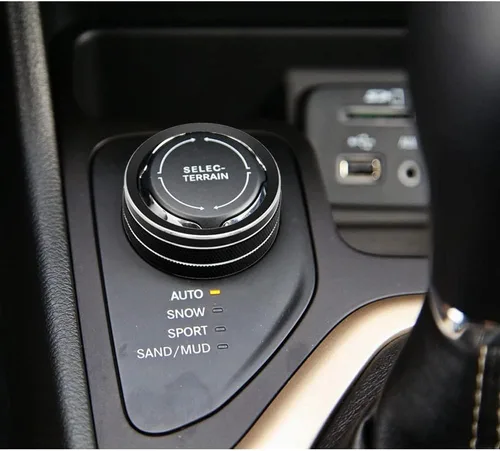Vista 7 de Cubierta de perilla 4WD compatible con Jeep Cherokee Compass Renegade, perilla de botón de interruptor de control de consola central 4WD (Negro)