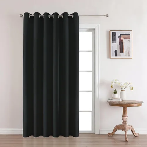 Vista 30 de Joydeco Cortinas opacas de 84 pulgadas de largo, 2 paneles burg, cortinas de oscurecimiento de habitación para dormitorio, cortinas térmicas Negro