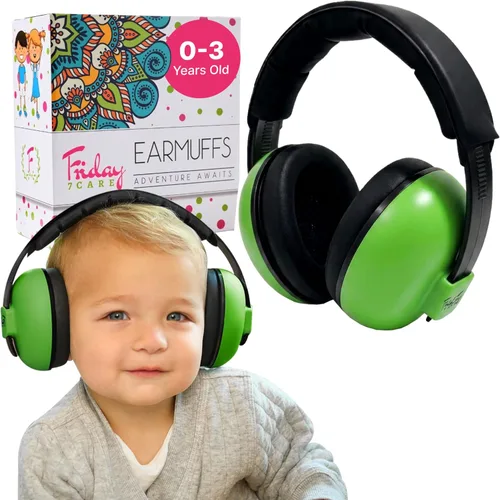Vista 6 de Friday 7Care Auriculares para bebé, protección de oídos para bebé, auriculares con cancelación de ruido con diadema ajustable para edades de 0 a 24