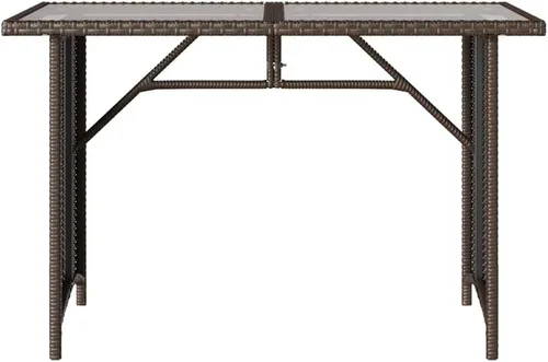 Vista 7 de Brown PE Rattan 3-Seater Outdoor Sofa, Steel Frame Rectangular Garden Bench with Cushions for Patio, Balcony and Terrace