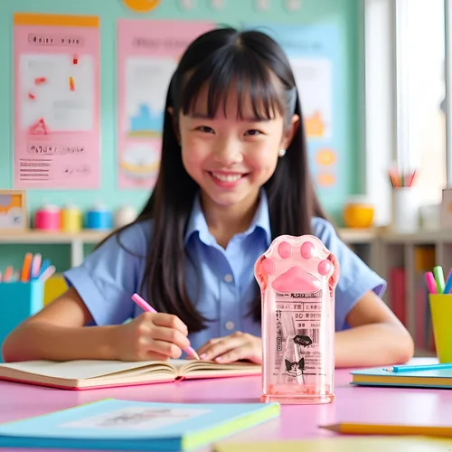 Vista 8 de Sacapuntas de pata de gato rosa, suministros escolares kawaii, premio para estudiantes, regalo para niños, sacapuntas kawaii, suministros