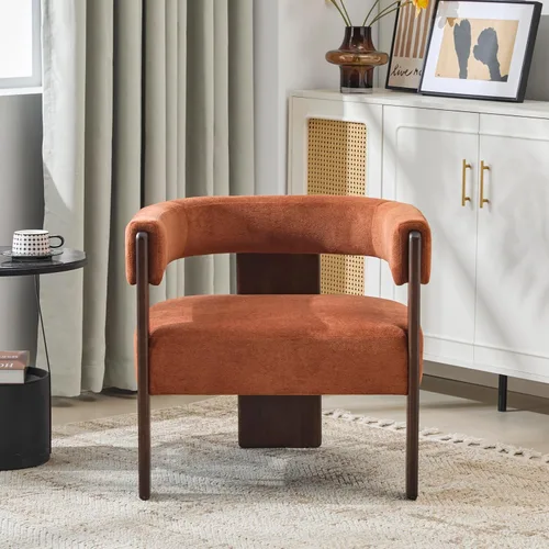 Vista 13 de Christopher Knight Home Nettie - Silla decorativa moderna para sala de estar, sofá individual de tela Boucle con marco de madera, cómoda silla