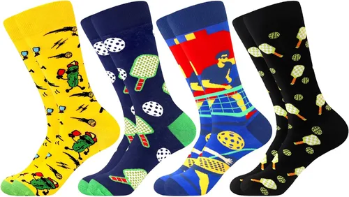 Vista 26 de WeciBor - 12 pares de calcetines de algodón peinado para hombre con diseños divertidos y locos, tamaño 7-10/10-13/13-15 Negro/Azul/Verde/Multicolor