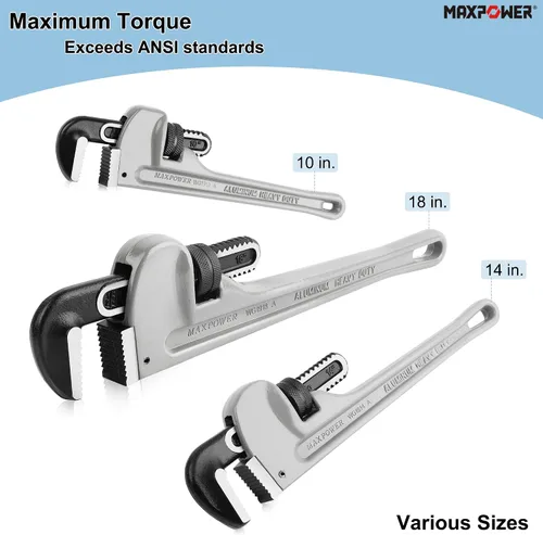 Vista 7 de MAXPOWER Llave de tubo de 14 pulgadas, capacidad de mandíbula de 2 pulgadas