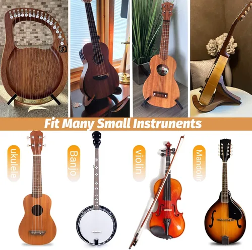 Vista 6 de Soporte para ukelele, soporte para instrumentos, soporte de mandolina portátil, accesorio para ukelele
