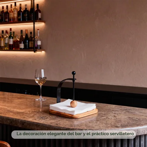 Vista 6 de Portaservilletas de Haya Norteamericana para Mesa - Portaservilletas de Cóctel de Madera Estilo Nórdico que se Ajusta a Servilletas de 5-7