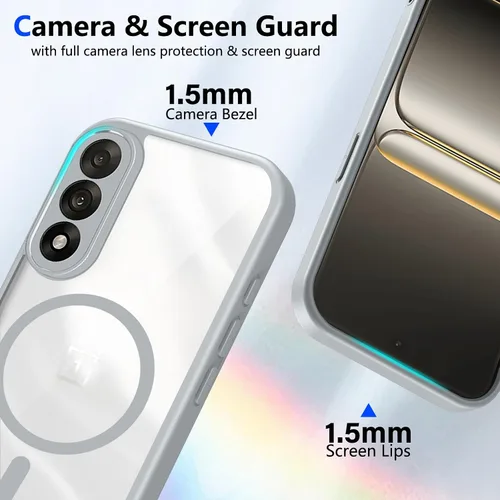 Vista 633 de Funda magnética transparente compatible con Xiaomi 17T, color negro 2 en 1 PC + TPU cubierta de teléfono a prueba de golpes, carcasa protectora