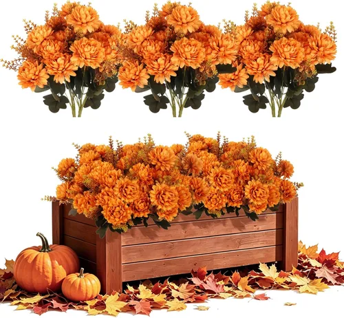 Vista 34 de RECUTMS Flores falsas negras otoño al aire libre vegetación decoración de Negro