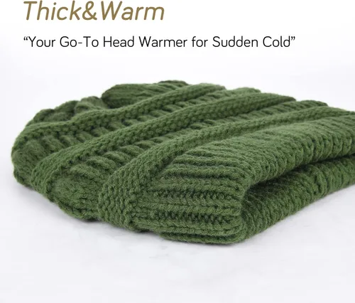 Vista 31 de FURTALK Gorro de invierno para mujer, con forro de satén, tejido trenzado, grueso, holgado, gorro cálido