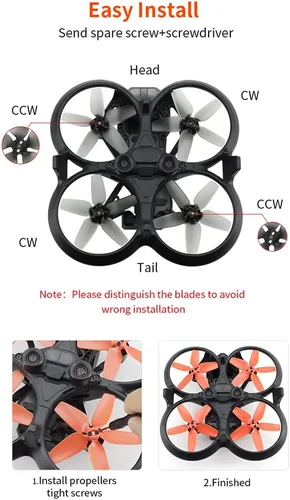 Vista 6 de Avata Drone 2925S Hélices 4 pares de accesorios de cuchilla de repuesto para DJI Avata Drone ventiladores de ala de peso ligero con tornillo RC