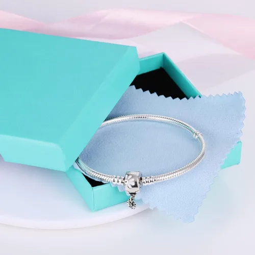 Vista 7 de Parmuz Charm Bracelet For Woman 925 Sterling Silver Basic heart clasp Iconic Moments Snake Chain Bracelet Gift for Teen Girls Men Mother Daughter