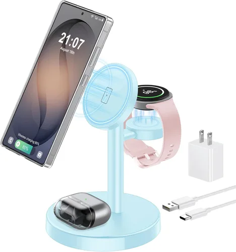 Vista 20 de Aeinidi Cargador inalámbrico magnético fuerte súper rápido para Samsung Negro