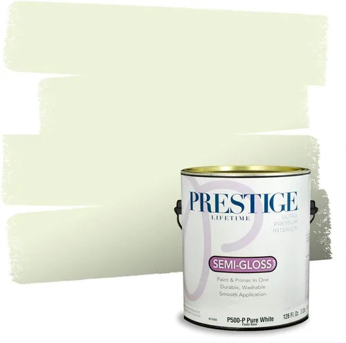 Vista 126 de PRESTIGE Pintura exterior e imprimación en uno, aloe, plano, 1 galón