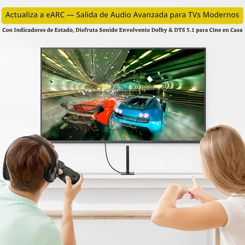 Vista 5 de eARC/ARC a cable extractor de audio óptico (4.9 ft/5 pies), convertidor de audio eARC mejorado compatible con Dolby/DTS 5.1, 192 KHz HDMI eARC/ARC a