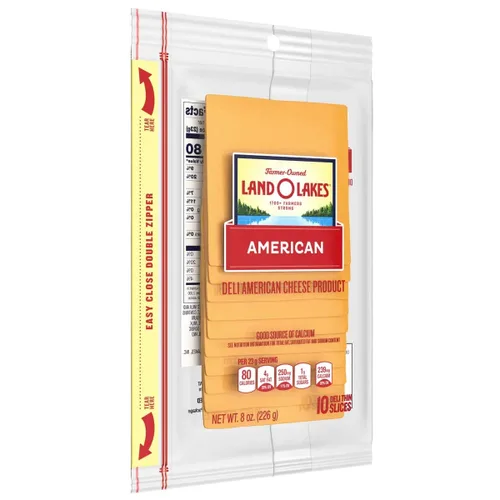 Vista 2 de Land O Lakes American Yellow Deli Process Cheese Loaf - Cortado, 8 onzas, 12 por caja.