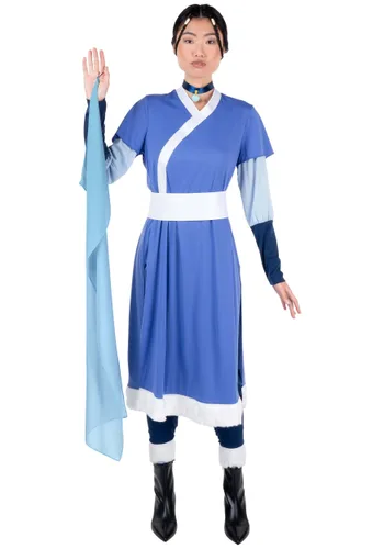 Vista 4 de Disfraz Deluxe para Mujer de Katara, Avatar: El Último Maestro Aire Multicolor