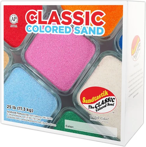 Vista 2 de Sandtastik Arena de color Aqua Classic: caja a granel de 25 libras de arena de grano fino vibrante para artes y manualidades, botellas de arena