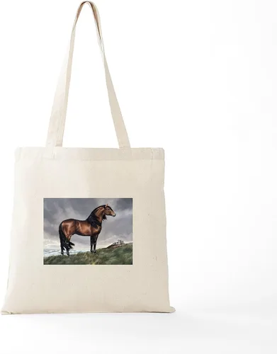 Vista 6 de CafePress Id Rather Be Riding! Bolsa de mano de caballo Bolsa de lona natural, bolsa de compras de tela, Caqui