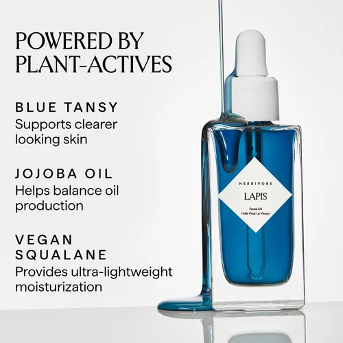 Vista 2 de HERBIVORE Aceite facial de Lapis Blue Tansy - Hidratante que equilibra la piel para pieles grasas y propensas al acné Calmante del enrojecimiento