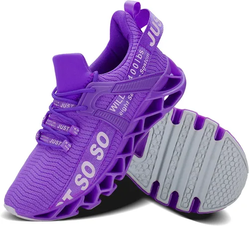 Vista 5 de Umyogo Zapatos deportivos, antideslizantes, para caminar, para mujer 1-1Púrpura