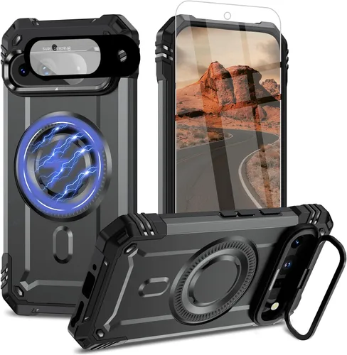 Vista 49 de Funda para Google Pixel 9 Pro XL [protección contra caídas de grado militar de 15 pies] con protector de pantalla y protector de lente, resistente a