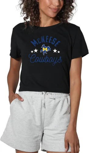 Vista 56 de Colección oficial de camisetas con diseño de mascota desgastada para mujer, color negro Grizzlies del estado de Adams