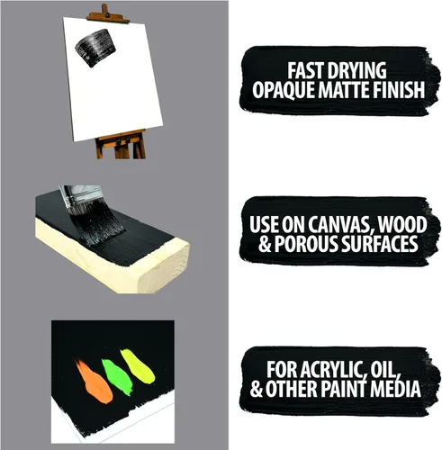 Vista 4 de Handy Art Student Acrylic 32 onzas, Black Gesso