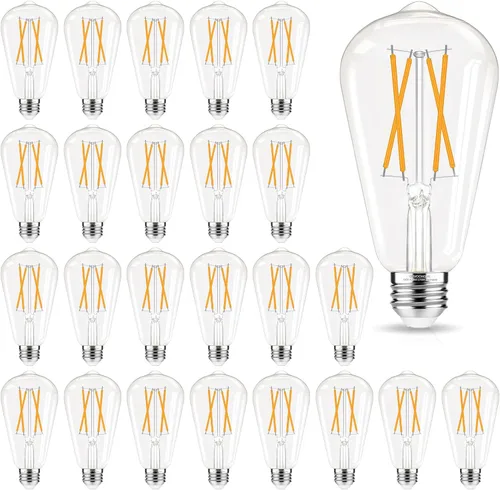 Vista 12 de GvvooHome - Bombillas LED regulables Edison, bombilla LED E26 equivalente a 60 W, luz blanca fría 4000K, bombillas vintage ST58, CRI de 90+, 6 W 600