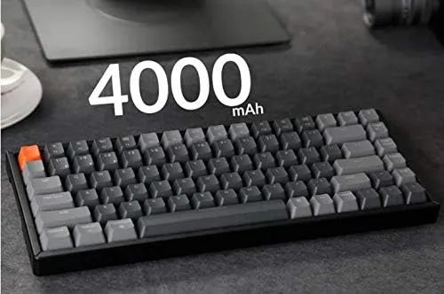 Vista 9 de Keychron Teclado mecánico inalámbrico K2 versión 2, con cable BluetoothUSB, compacto, 84 teclas RGB LED retroiluminado marco de aluminio para Mac