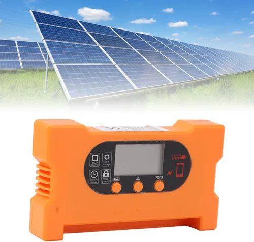 Vista 2 de Controlador de carga solar Dual USB tipo C de carga rápida Panel solar Regulador de batería Dc5521 Interfaz 12v/24v Adaptación automática (20A)