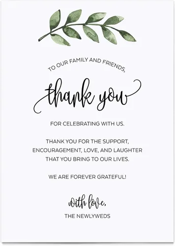 Vista 7 de 321Done Greenery - Tarjetas de agradecimiento de agradecimiento, tarjetas de mesa blancas de 4 x 6 pulgadas para boda, fiesta, cumpleaños