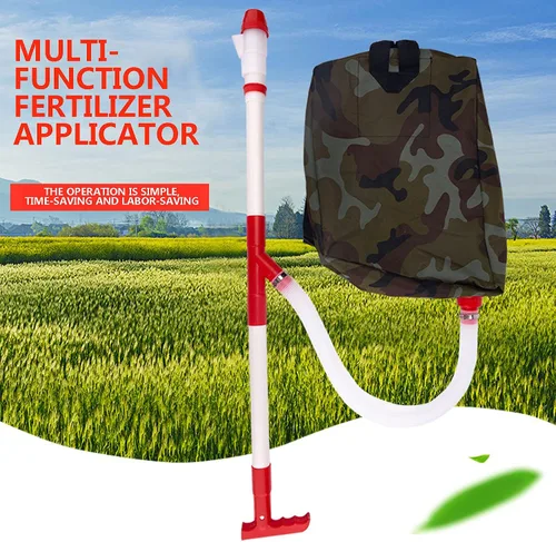 Vista 2 de Esparcidor de fertilizante con bolsa, suministros de jardín, parte superior del árbol, hogar, jardín, aderezo manual, maíz, verduras, frutas, ahorro