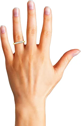 Vista 5 de 12 Carat, Prong Set 14K 5 Stone Princess-cut Bridal Wedding Band Ring for Women (H-I,I2-I3) Real Fine Jewelry by La4ve s Gift Box Included