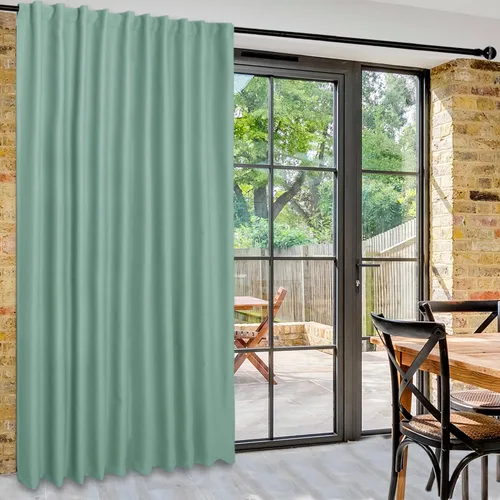 Vista 91 de DWCN Cortina opaca divisora de privacidad para puerta corrediza de patio, cortinas térmicas extra anchas con pestaña trasera y bolsillo para barra