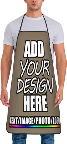 Vista 14 de Delantal personalizado personalizado para añadir nombre, foto, texto, logotipo, cocina ajustable para cocinero para hombres y mujeres