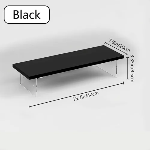 Vista 4 de Soporte para monitor antideslizante de 2.16/3.34 pulgadas, 2 ajustes de altura, soporte de acrílico transparente con alfombrilla antideslizante