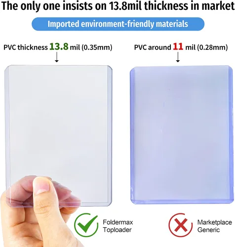 Vista 3 de 100 Toploaders para tarjetas, protector de tarjetas Toploader 35PT, fundas de plástico duro de 3 x 4 pulgadas, protector de tarjeta de béisbol