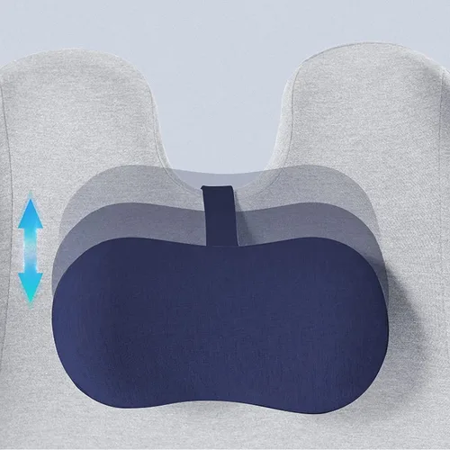 Vista 4 de Almohada de apoyo lumbar para silla de oficina, automóvil, almohada lumbar de espalda baja, cojín de espuma viscoelástica, cojín de respaldo