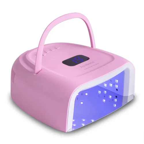 Vista 9 de Lámpara de uñas de gel LED recargable, 60W inalámbrico UV Led luz de uñas con mango de elevación Sensor táctil pantalla LCD (negro)