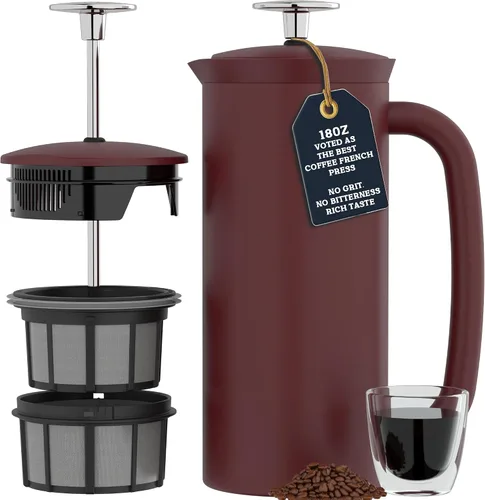 Vista 10 de ESPRO P7 Prensa francesa, 18 onzas, azul envejecimiento, cafetera de acero inoxidable Azul (Aegean Blue)