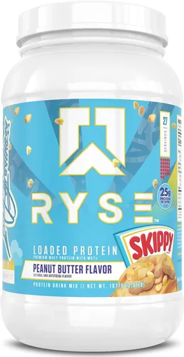 Vista 17 de RYSE Proteína en Polvo Cargada - Jet-Puffed Pastel de Cumpleaños - 25g Aislado y Concentrado de Proteína de Suero con Fibra Prebiótica y MCTs - Bajo